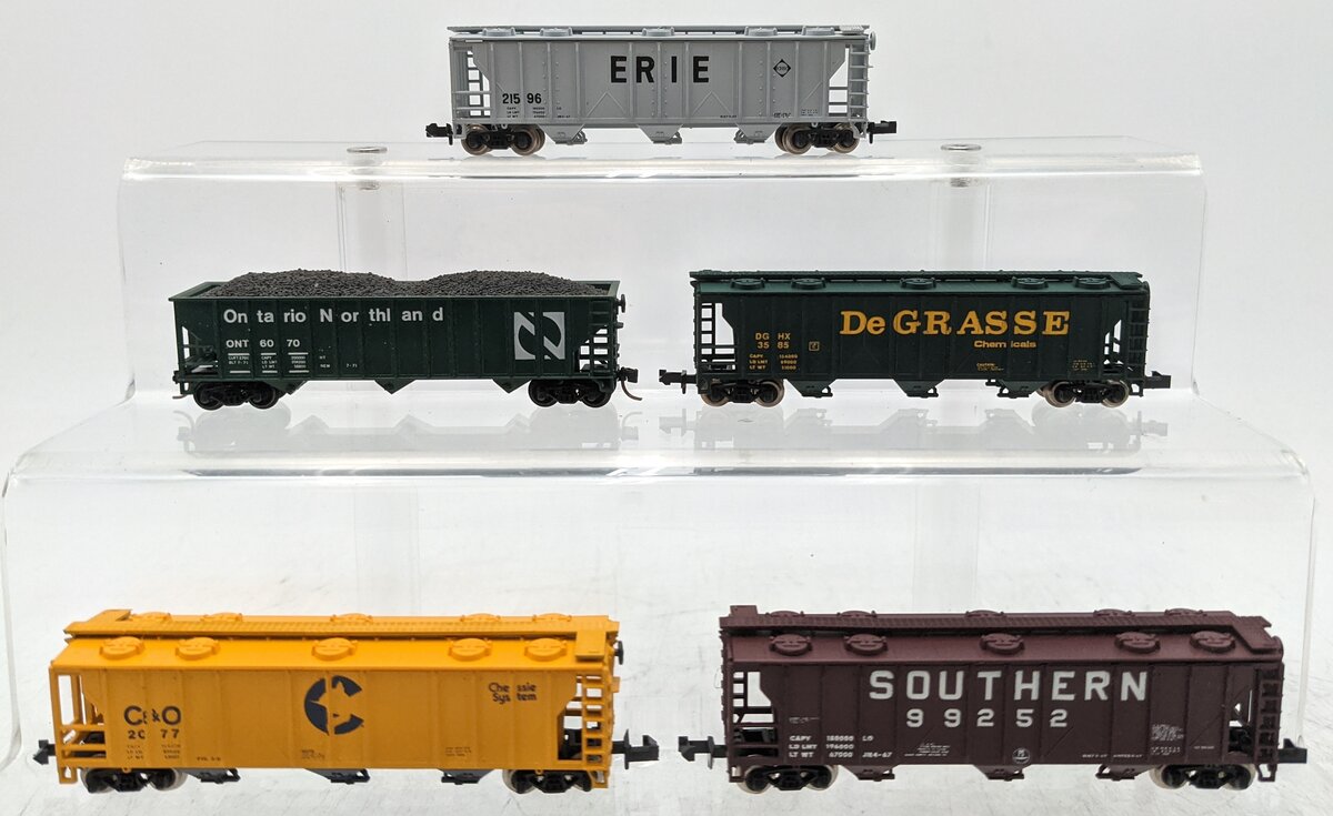 Atlas N Scale Assorted 3-Bay Hoppers [5] VG