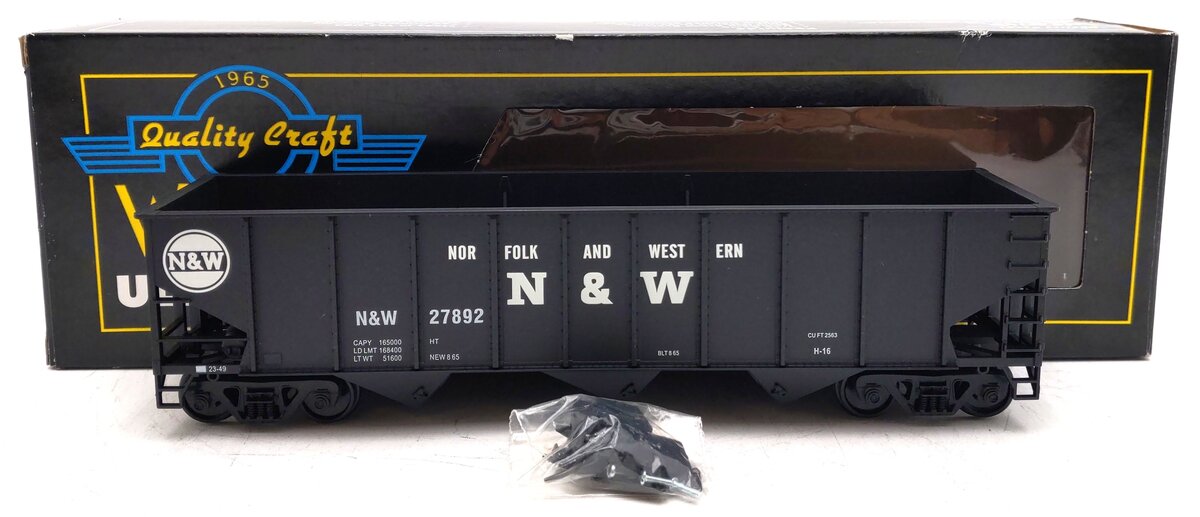 Weaver U18003S O Scale Norfolk & Western 3-Bay 9 Panel Hopper #27892 (2-Rail) NIB