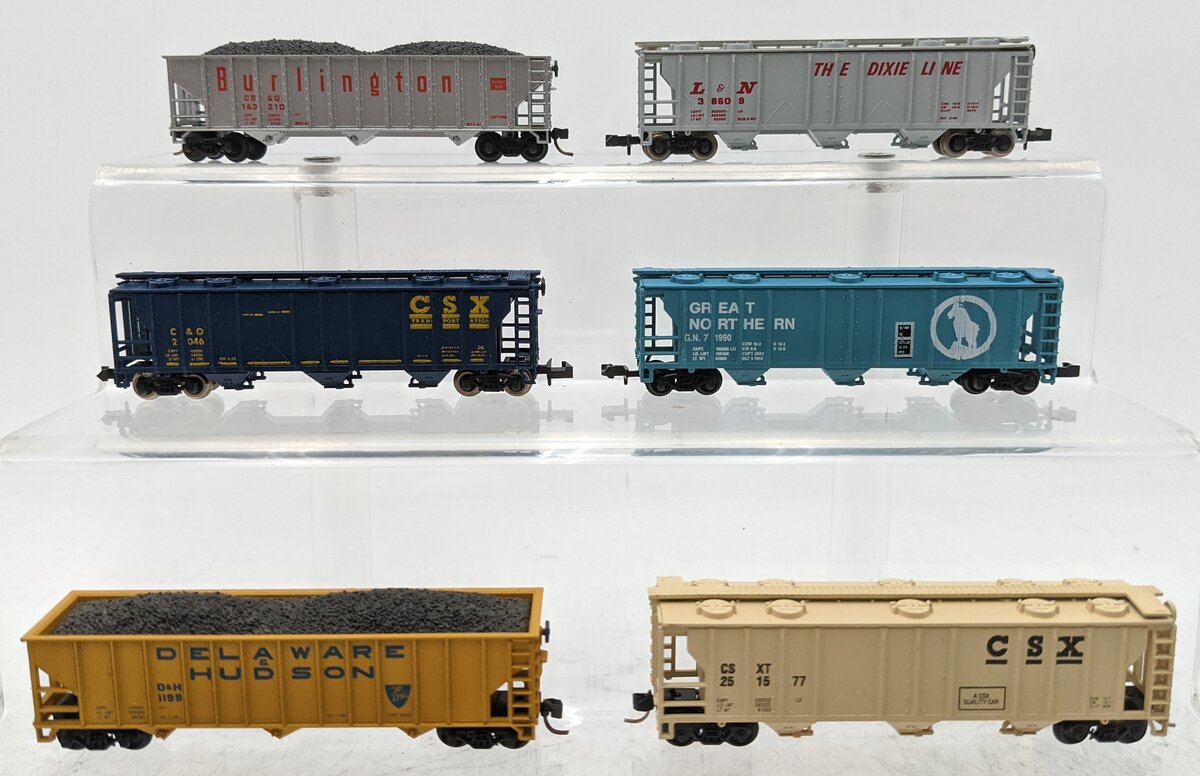 Atlas, JnJ, & Special Edition RR Models N Scale Assorted 3-Bay Hoppers [6] VG
