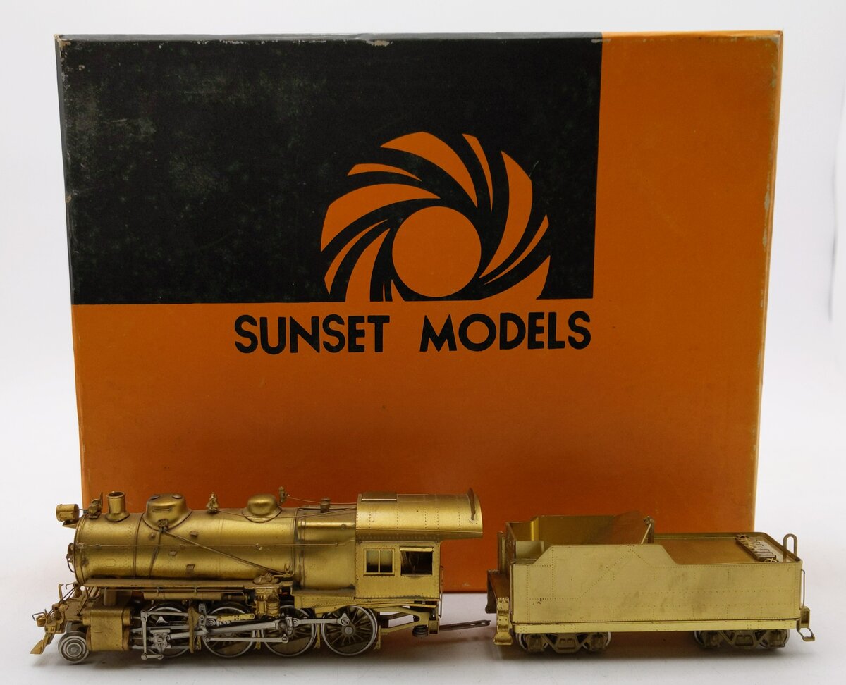 Sunset Models Brass HO PRR Class H-10 2-8-0 Steam Locomotive & Tender- Unpainted EX/Box