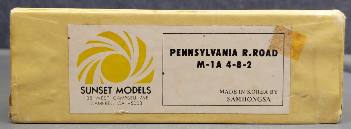 Sunset Models HO BRASS Pennsylvania M-1A 4-8-2 Steam Loco & Tender - Unpainted VG/Box
