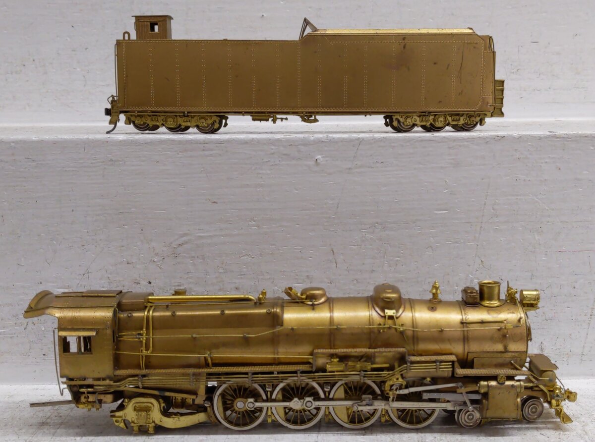 Sunset Models HO BRASS Pennsylvania M-1A 4-8-2 Steam Loco & Tender - Unpainted VG/Box