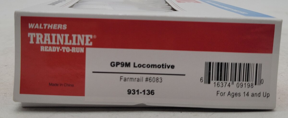 Walthers 931-136 HO Farmrail EMD GP9M Diesel Engine - Standard DC #6083 EX/Box