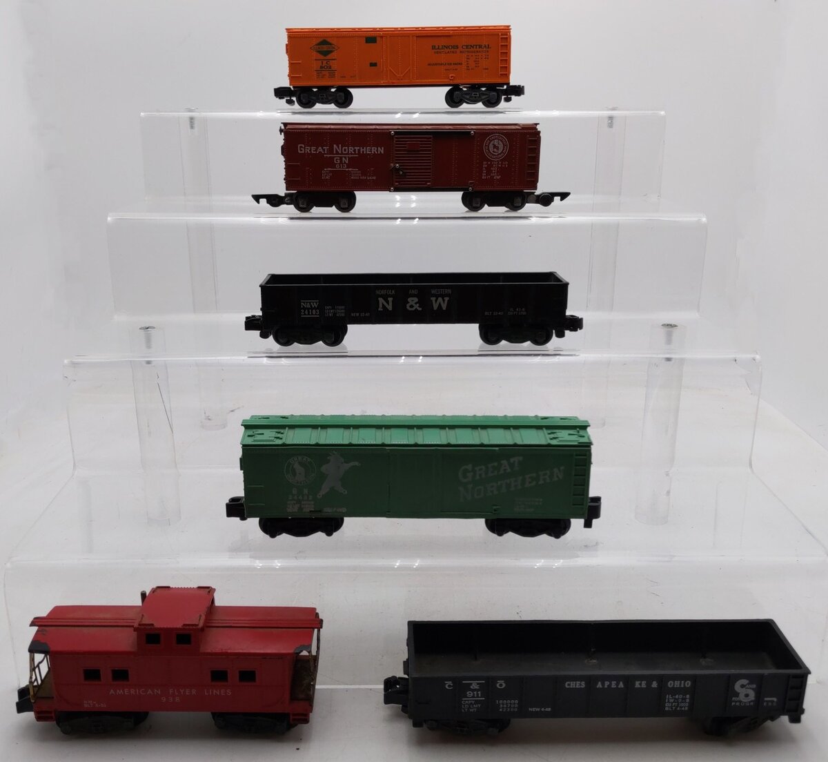 American Flyer S Gauge Assorted Freight Cars: #938,911,613,24422,24103,802  [6] VG