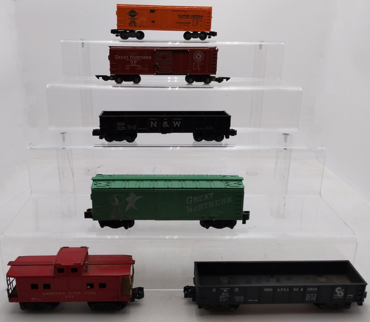 American Flyer S Gauge Assorted Freight Cars: #938,911,613,24422,24103,802  [6] VG