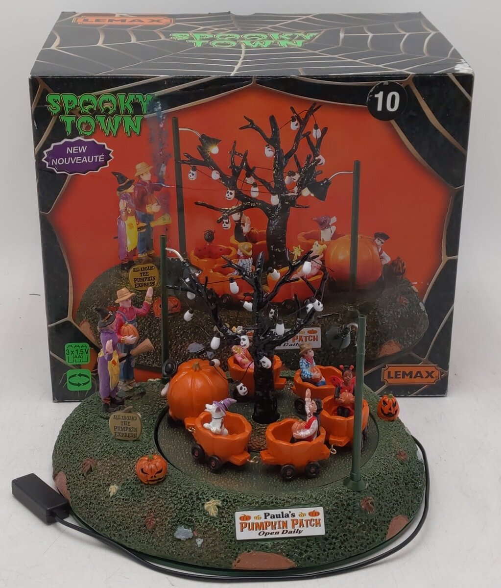 Lemax 34061 Spooky Town Paula's Pumkin Patch Ride EX/Box