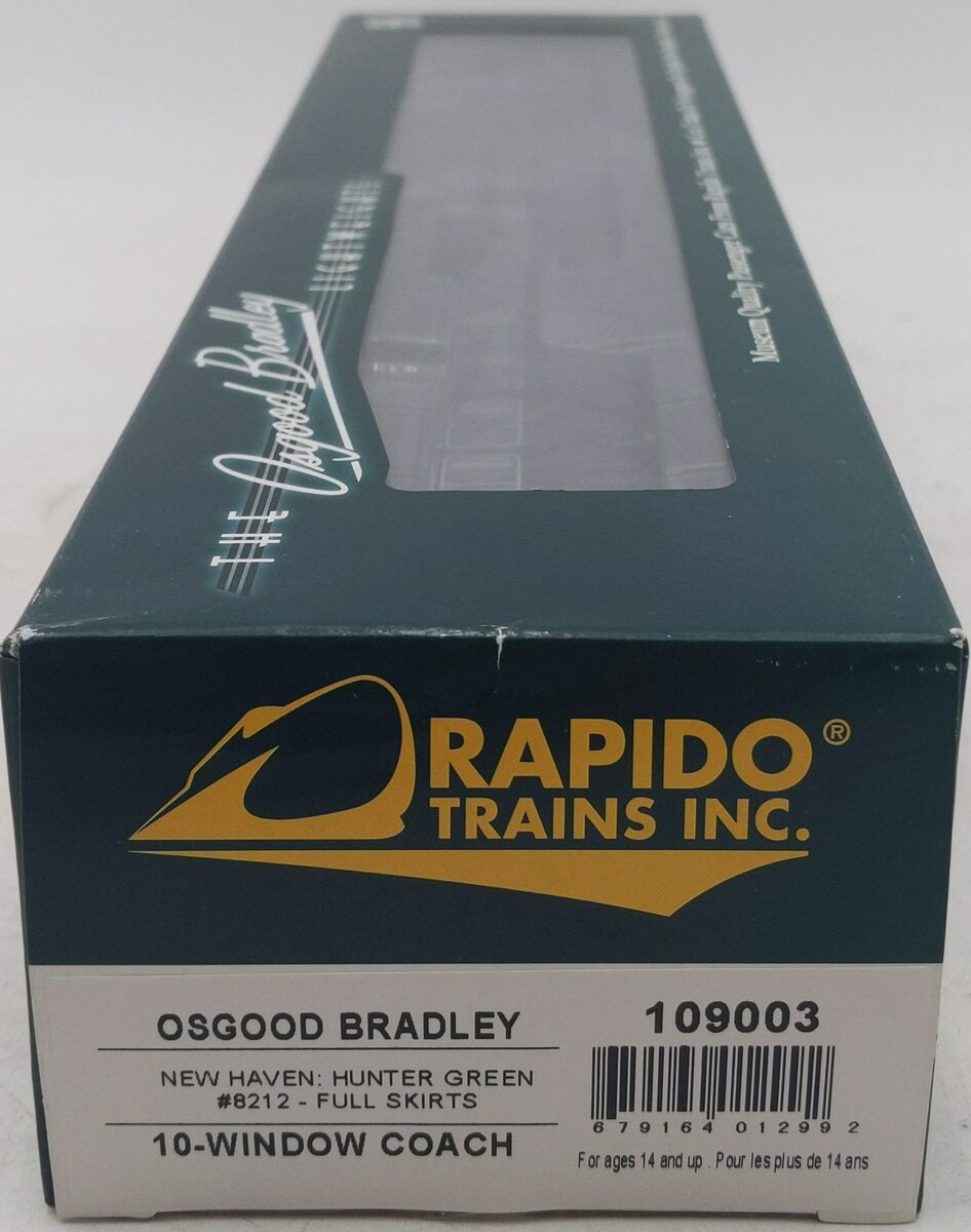 Rapido Trains 109003 HO New Haven 10-Window Coach Phase I #8212 MT/Box