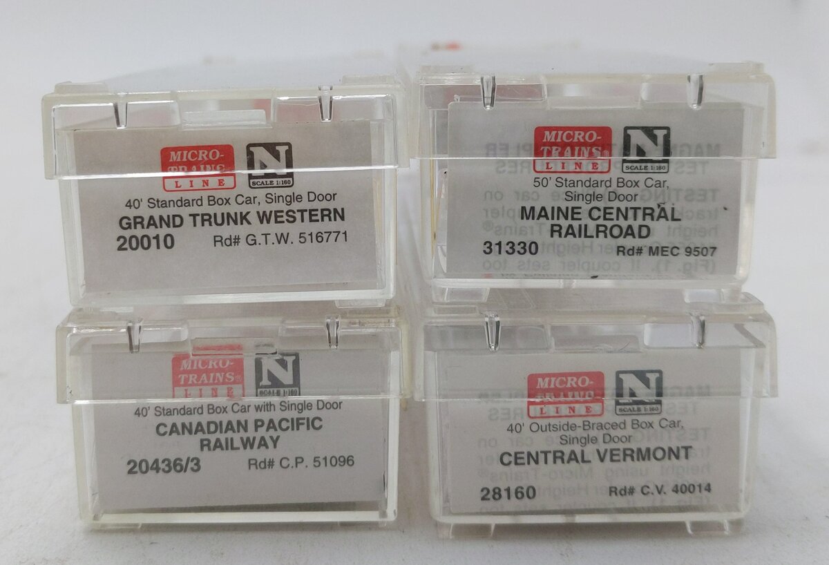 Micro-Trains N Scale Assorted Freight Cars: 9507, 40014, 51096, 516771 [4] LN/Box
