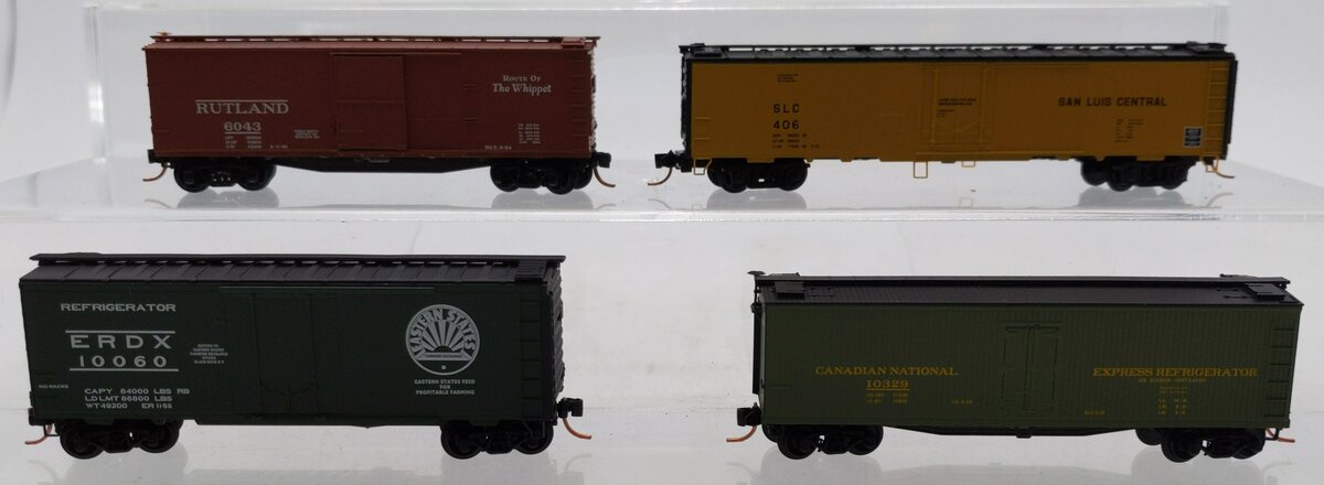 Micro-Trains N Scale Assorted Freight Cars: 10060, 10329, 406, 6043 [4] LN/Box