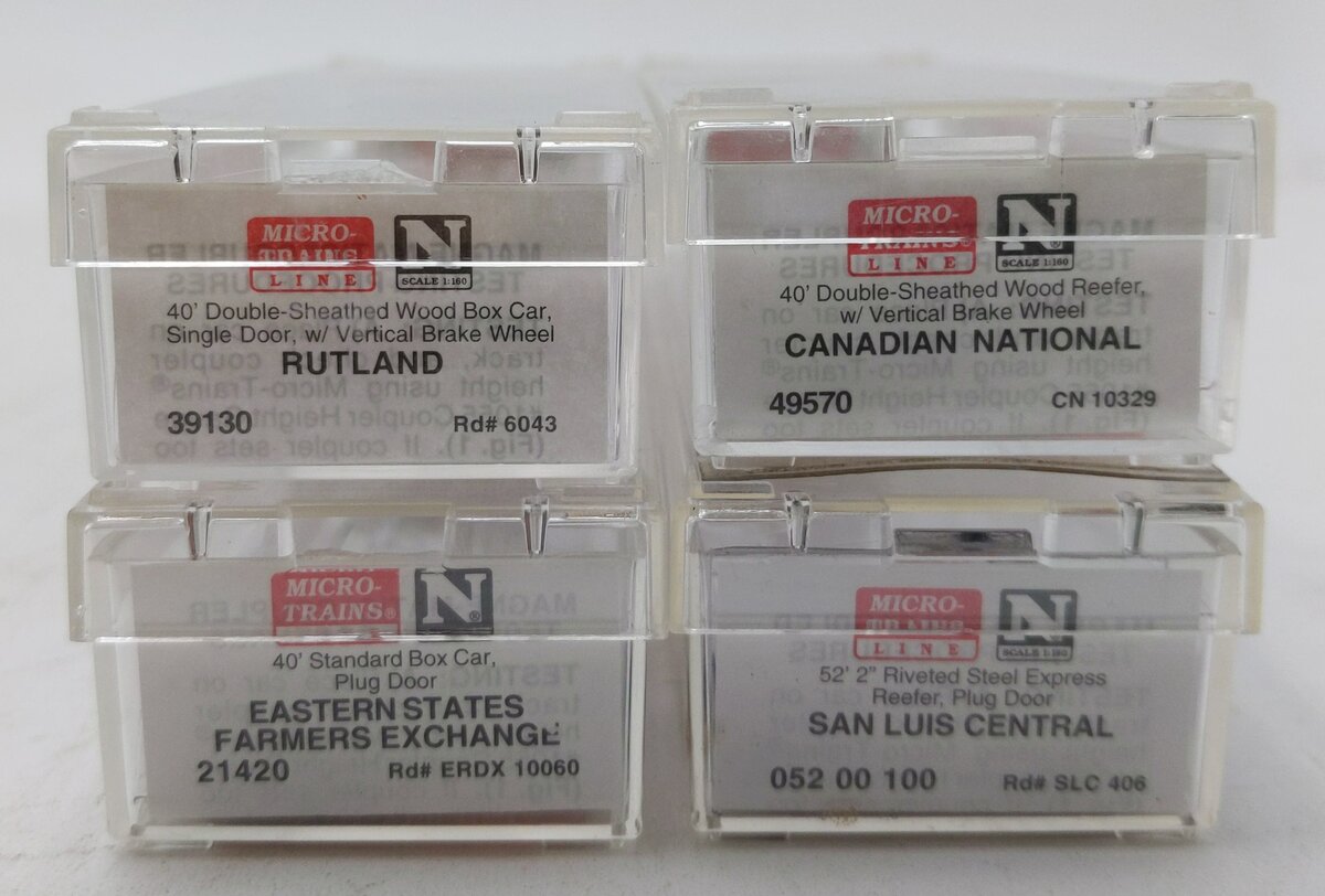 Micro-Trains N Scale Assorted Freight Cars: 10060, 10329, 406, 6043 [4] LN/Box
