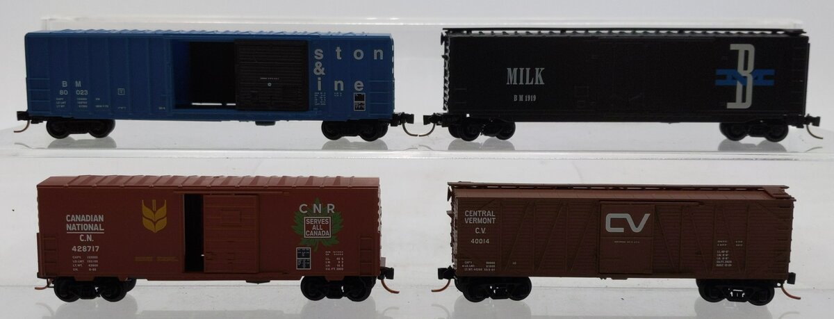 Micro-Trains N Scale Assorted Freight Cars: 1919, 428717, 40014, 80023 [4] LN/Box