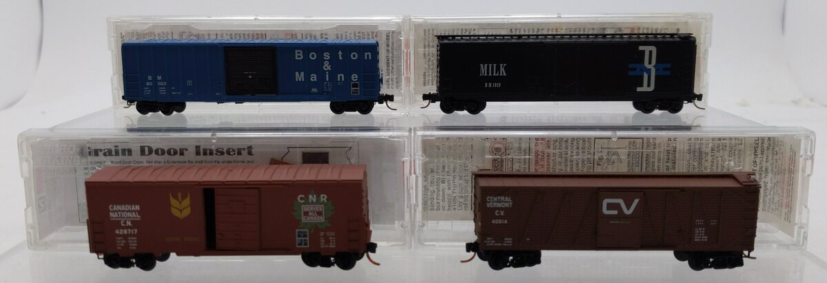 Micro-Trains N Scale Assorted Freight Cars: 1919, 428717, 40014, 80023 [4] LN/Box