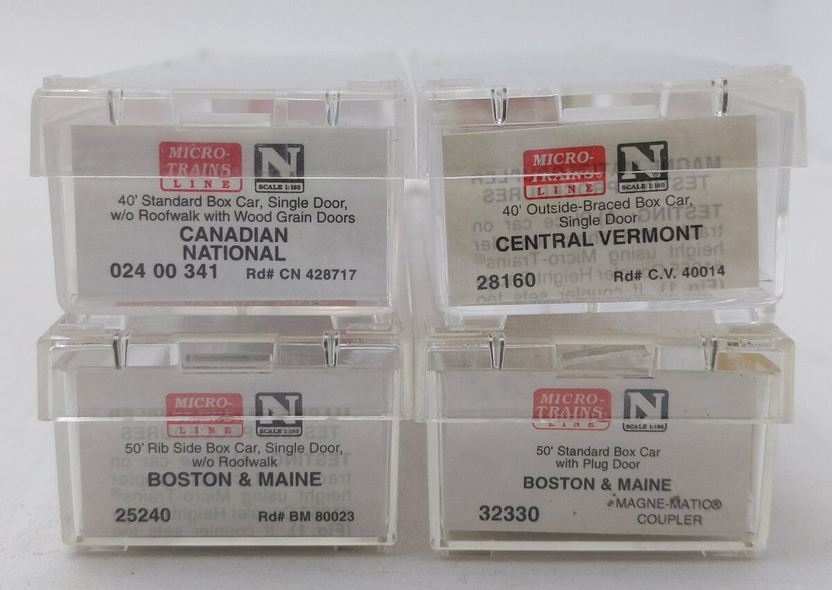 Micro-Trains N Scale Assorted Freight Cars: 1919, 428717, 40014, 80023 [4] LN/Box