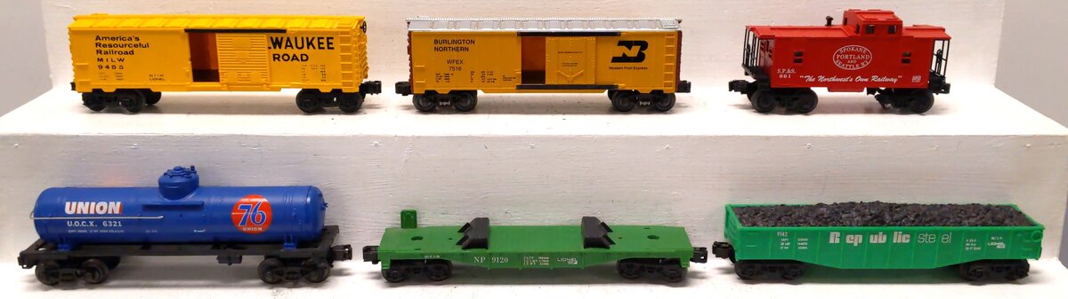Lionel & K-Line O Assorted Freight Cars: 9455, 9142, 9120, 7516, 6321, 861 [6] EX