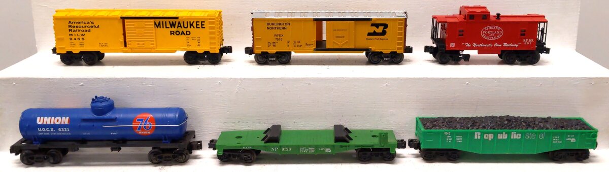 Lionel & K-Line O Assorted Freight Cars: 9455, 9142, 9120, 7516, 6321, 861 [6] EX