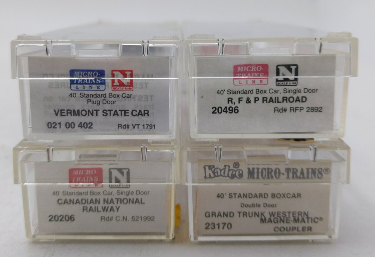 Micro-Trains N Scale Assorted Freight Cars: 1791, 2892, 521992, 585881 [4] LN/Box