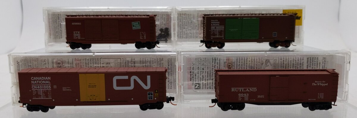Micro-Trains N Scale Assorted Freight Cars: 6043, 582225, 585883, 401005 [4] LN/Box