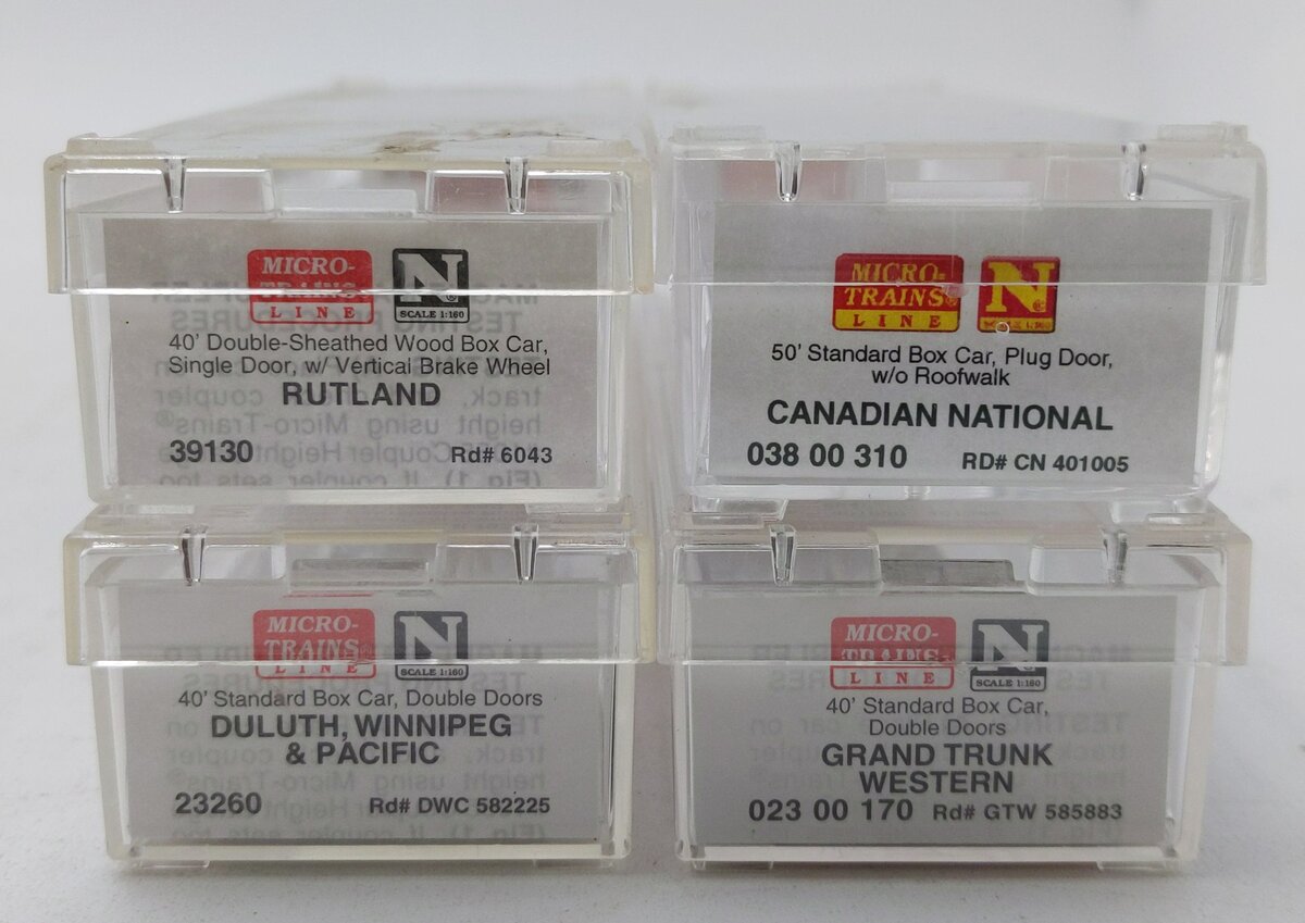 Micro-Trains N Scale Assorted Freight Cars: 6043, 582225, 585883, 401005 [4] LN/Box
