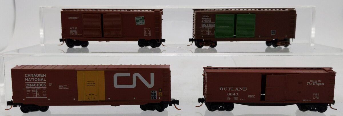 Micro-Trains N Scale Assorted Freight Cars: 6043, 582225, 585883, 401005 [4] LN/Box