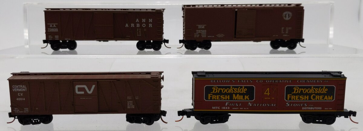 Micro-Trains N Scale Assorted Freight Cars: 1833, 75720, 4014, 73835 [4] LN/Box