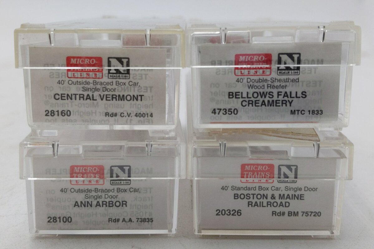 Micro-Trains N Scale Assorted Freight Cars: 1833, 75720, 4014, 73835 [4] LN/Box