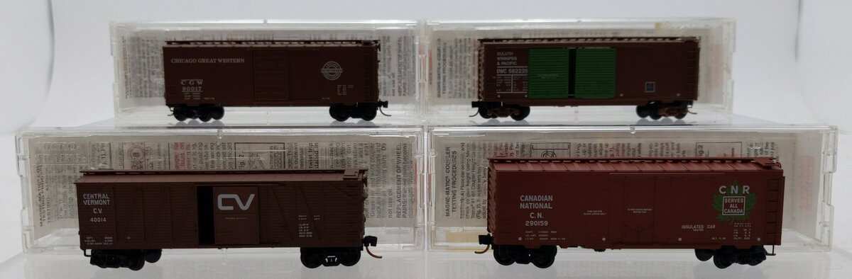 Micro-Trains N Scale Assorted Freight Cars: 40014, 282225, 90017, 290159 [4] LN/Box