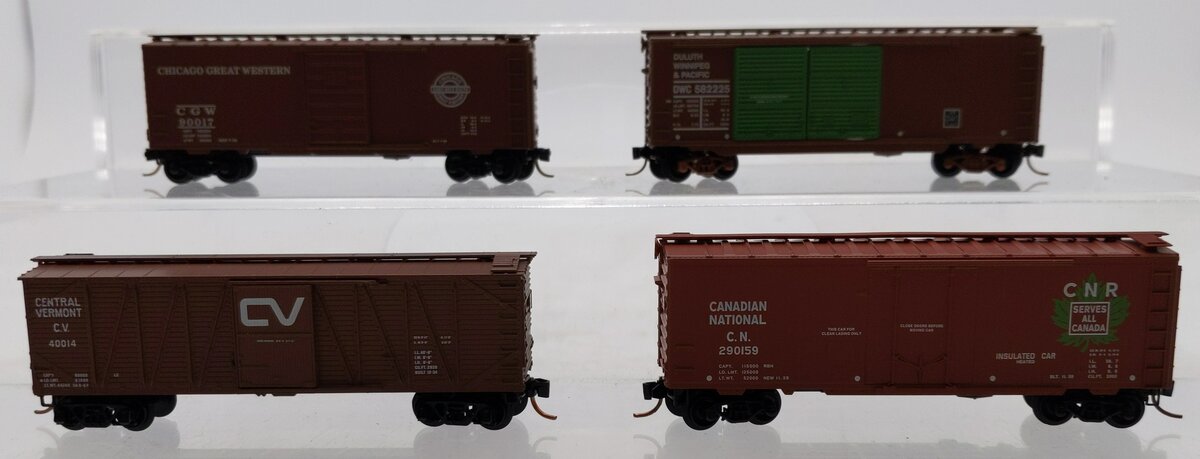 Micro-Trains N Scale Assorted Freight Cars: 40014, 282225, 90017, 290159 [4] LN/Box