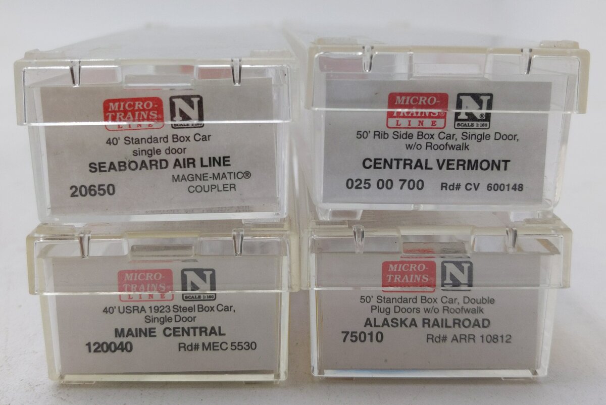 Micro-Trains N Scale Assorted Freight Cars: 600148, 25439, 10812, 5530 [4] LN/Box