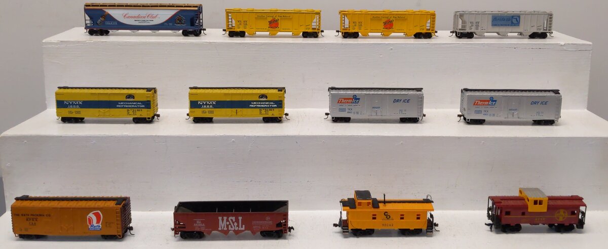 Roco HO Scale Assorted Boxcar, Reefer, Hopper, Stock, Tank, & Caboose [15] EX