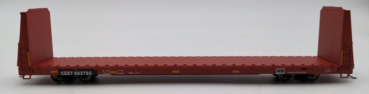 Atlas 20005070 HO CSX Trainman 62' Bulkhead Flat Car #603793