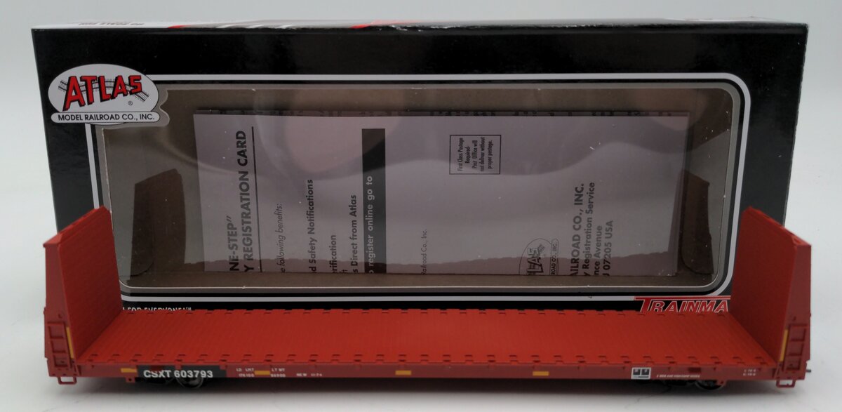 Atlas 20005070 HO CSX Trainman 62' Bulkhead Flat Car #603793