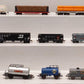 Assorted HO Scale Freight-Hoppers, Tanks, Hoppers, Flatcar, & Crane[15] EX
