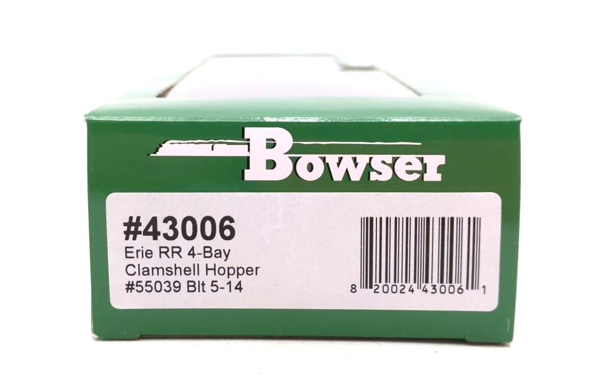 Bowser 43006 HO Erie RR 4-Bay Clamshell Hopper Car #55039