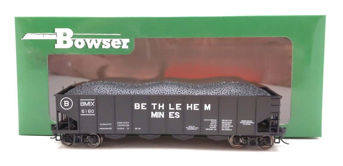 Bowser 43001 HO Bethlehem Mines 4-Bay Clamshell Hopper Car #6180