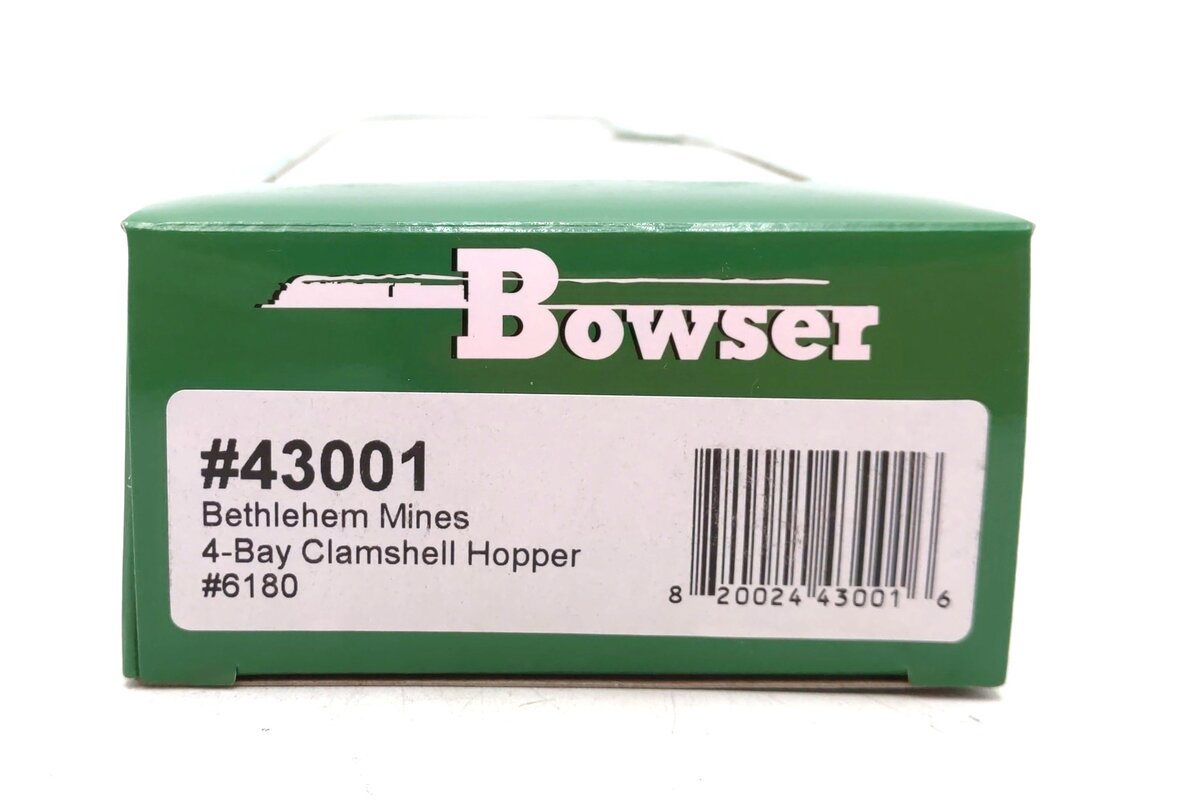 Bowser 43001 HO Bethlehem Mines 4-Bay Clamshell Hopper Car #6180