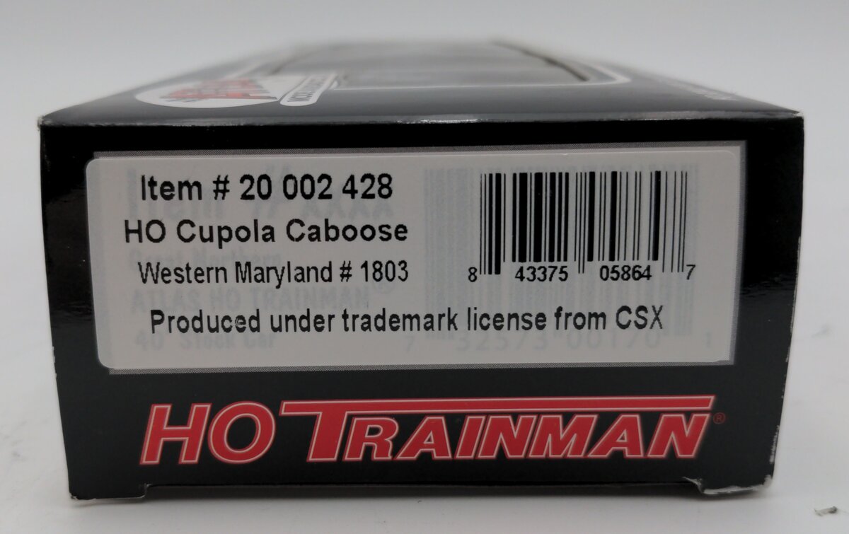 Atlas 20002428 HO Western Maryland Trainman® C & O Style Cupola Caboose #1803