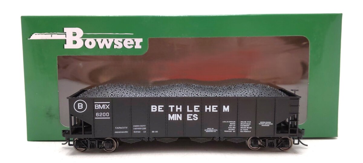 Bowser 43002 HO Bethlehem Mines 4-Bay Clamshell Hopper Car #6200