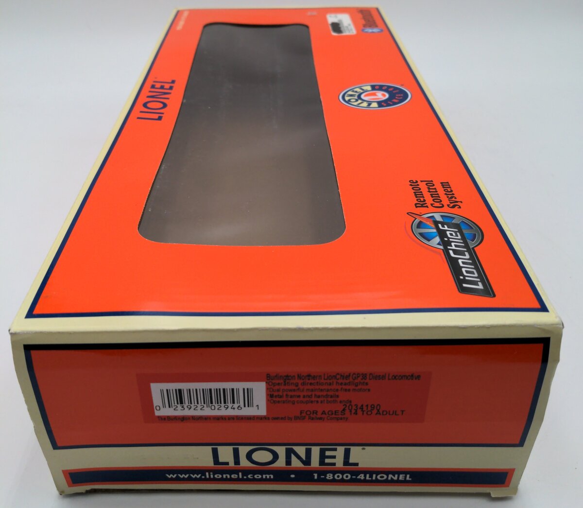 Lionel 2034190 O Burlington Northern Lionchief GP38 Diesel Locomotive #2085 EX/Box