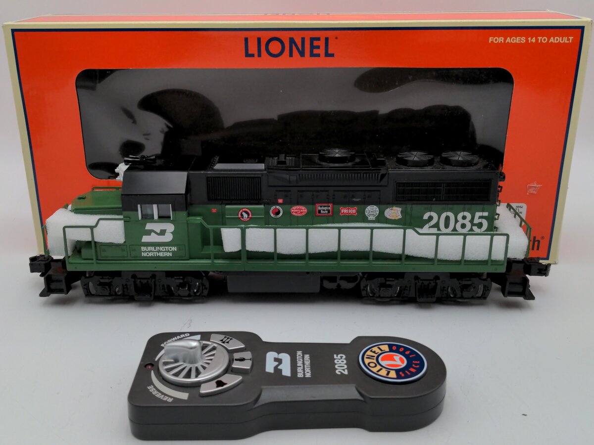 Lionel 2034190 O Burlington Northern Lionchief GP38 Diesel Locomotive #2085 EX/Box