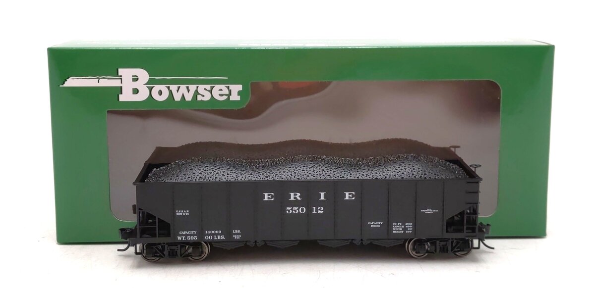 Bowser 43004 HO Erie RR 4-Bay Clamshell Hopper Car #55012