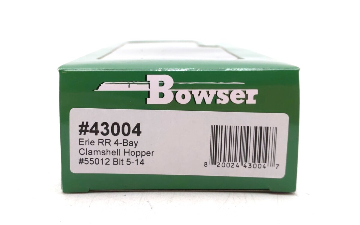 Bowser 43004 HO Erie RR 4-Bay Clamshell Hopper Car #55012