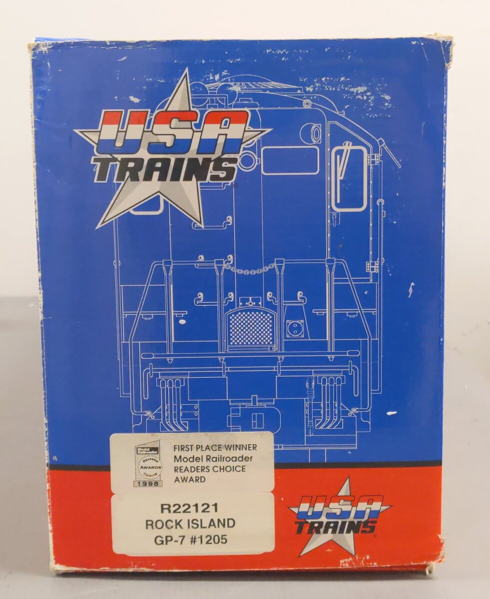 USA Trains R22121 G Scale Rock Island GP7 Diesel Locomotive #1205 EX/Box