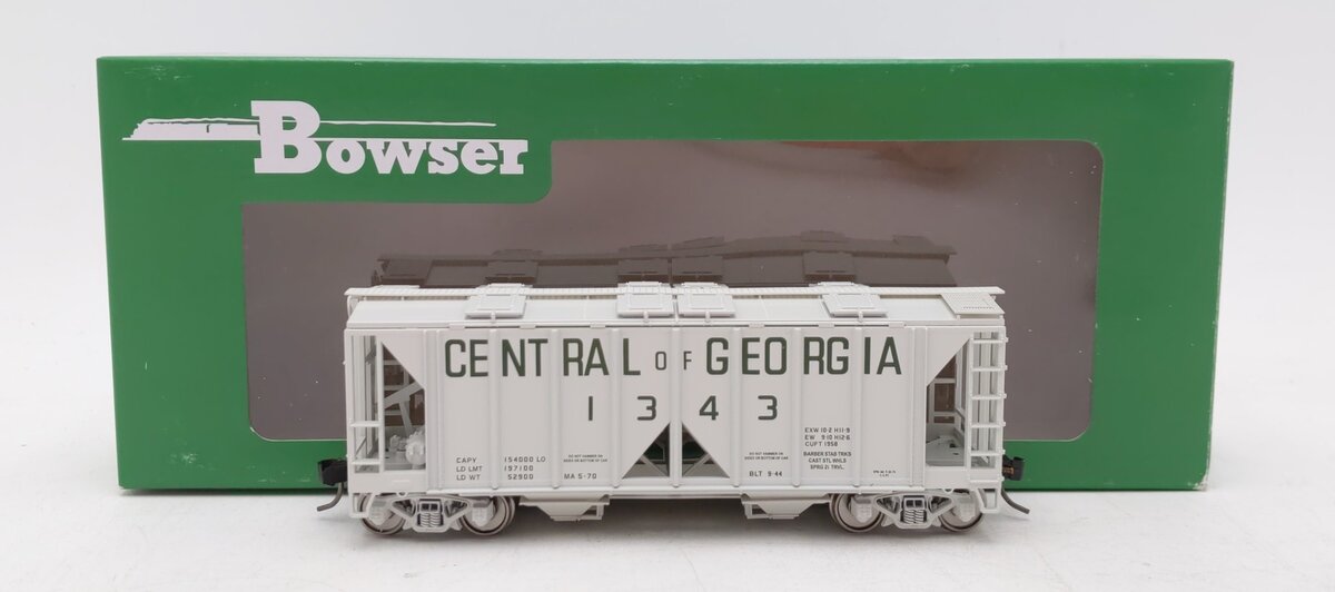 Bowser 43251 HO Central of Georgia Executive Line H34 Covered Hopper Car #1343