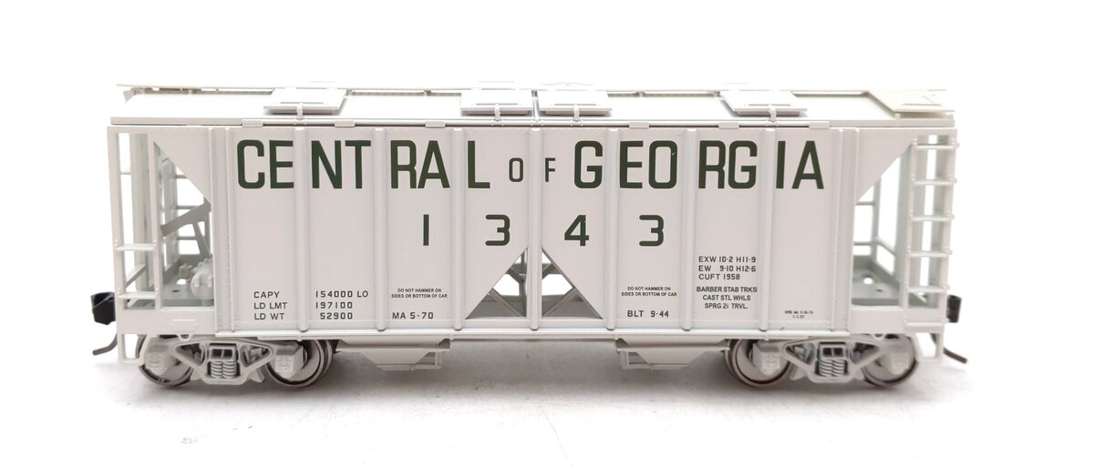 Bowser 43251 HO Central of Georgia Executive Line H34 Covered Hopper Car #1343