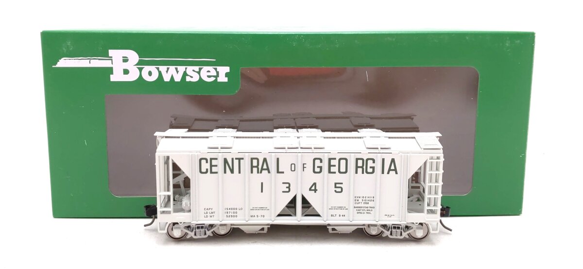 Bowser 43252 HO Central of Georgia Executive Line H34 Covered Hopper Car #1345