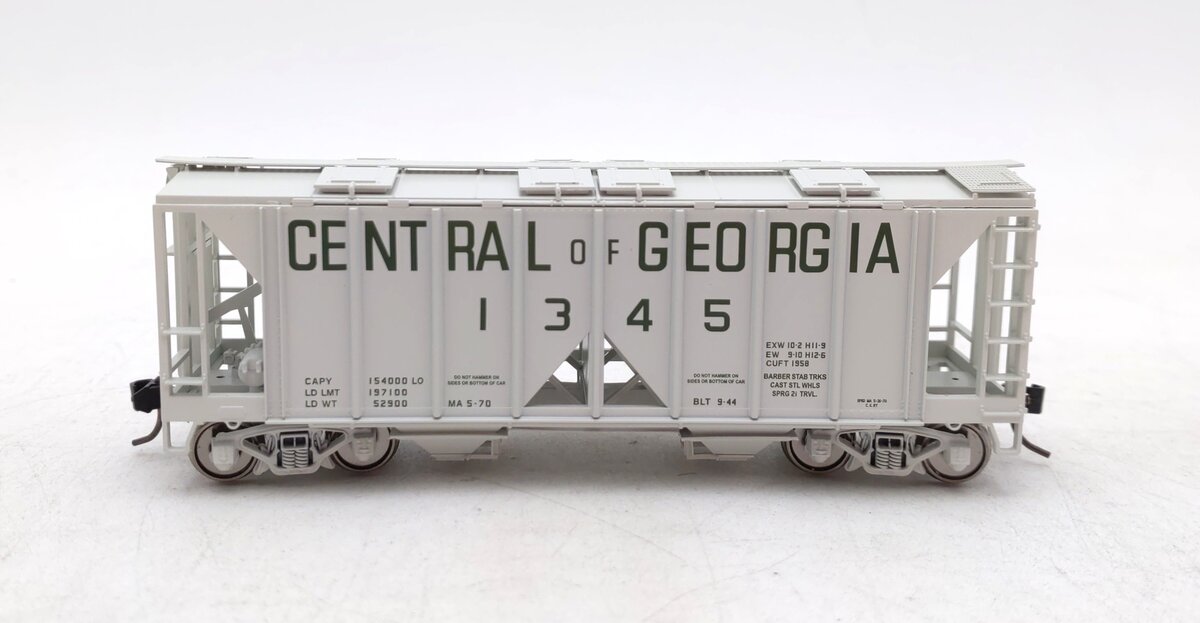 Bowser 43252 HO Central of Georgia Executive Line H34 Covered Hopper Car #1345