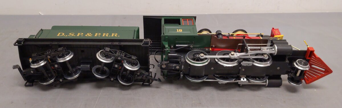 LGB 2018D G Scale DSP&PRR 2-6-0 Mogul Steam Locomotive & Tender #18 VG/Box