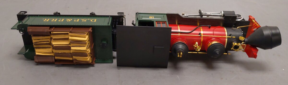 LGB 2018D G Scale DSP&PRR 2-6-0 Mogul Steam Locomotive & Tender #18 VG/Box