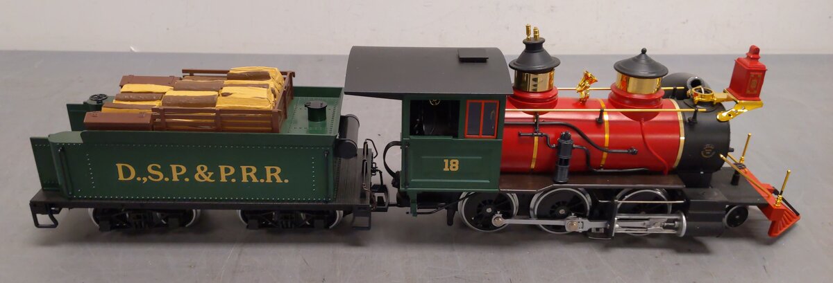 LGB 2018D G Scale DSP&PRR 2-6-0 Mogul Steam Locomotive & Tender #18 VG/Box