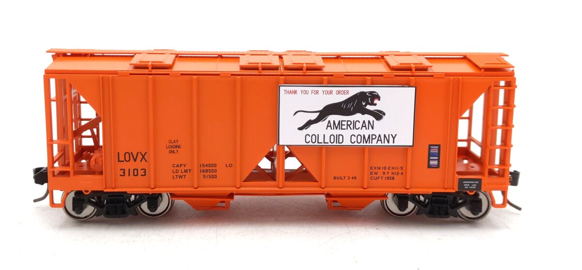 Bowser 43242 HO American Colloid Company Executive Line H34 Covered Hopper #3103
